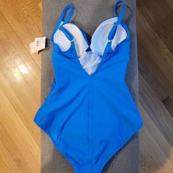 Gottex Royal Blue Women's Ruched and Twisted One-Piece Swimsuit Size 8 - Picture 13 of 14